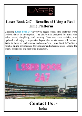 Laser Book 247 – Benefits of Using a Real-Time Platform