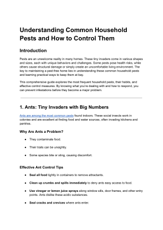 Pest control services