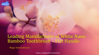 Leading Manufacturer of White Nano Bamboo Toothbrush – Flat Handle