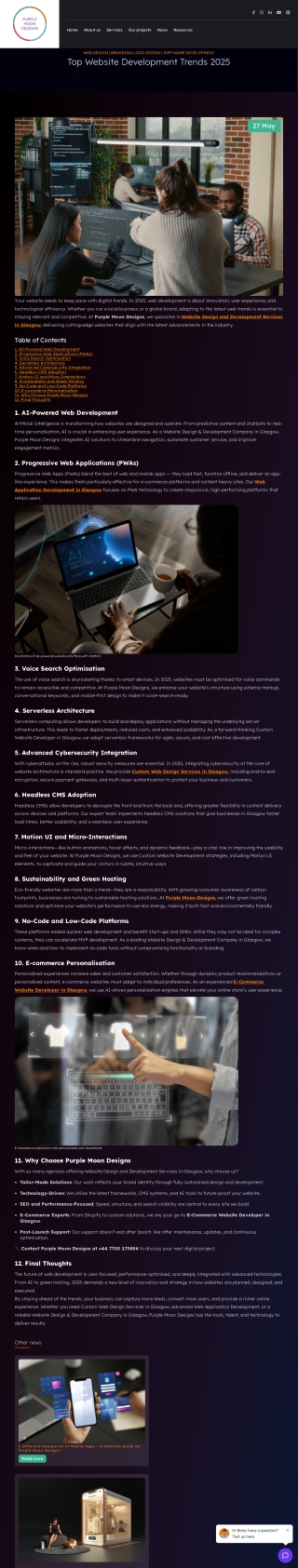 Top Website Development Trends 2025  Purple Moon Designs