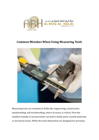 Common Mistakes When Using Measuring Tools