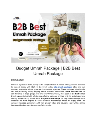 Budget Umrah Package | B2B Best Umrah Package