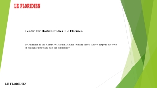 Center For Haitian Studies  Le Floridien