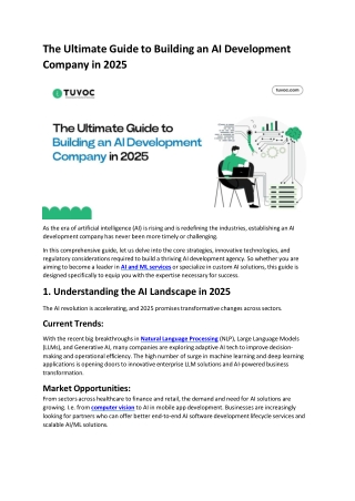 The Ultimate Guide to Building an AI Development Company in 2025