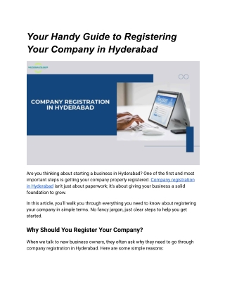 Your Handy Guide to Registering Your Company in Hyderabad