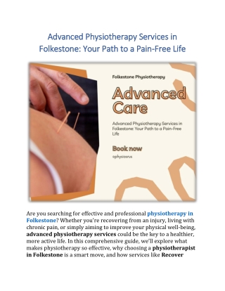 Advanced Physiotherapy Services in Folkestone: Your Path to a Pain-Free Life