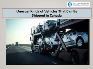 Unusual Kinds of Vehicles That Can Be Shipped in Canada
