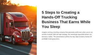 Passive Income Through Trucking? It’s Possible with Automation