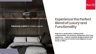 Premium Ceiling Fans That Add Luxury to Your Space