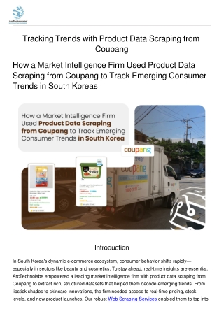 Tracking Trends with Product Data Scraping from Coupang