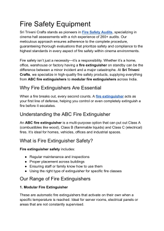 Fire Safety Equipment