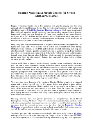 Flooring Made Easy Simple Choices for Stylish Melbourne Homes