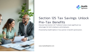 Health Sphere: Maximize Tax Savings with Section 125 Plans
