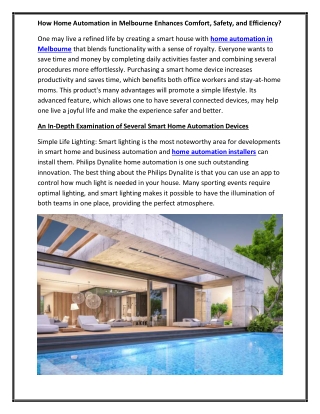 How Home Automation in Melbourne Enhances Comfort, Safety, and Efficiency