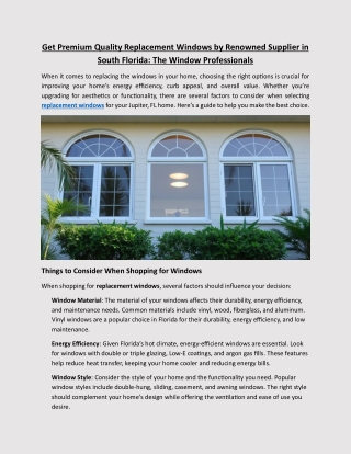 Replacement Windows Jupiter, FL