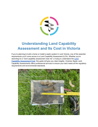 Land Capability Assessments in Victoria: A Key Step in Sustainable Land Use