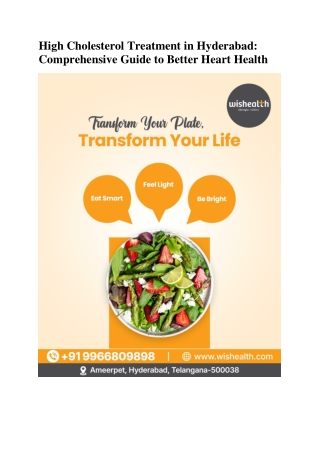 High Cholesterol Treatment in Hyderabad: Comprehensive Guide to Better Heart Hea