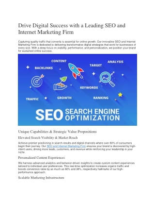 Drive Digital Success with a Leading SEO and Internet Marketing Firm