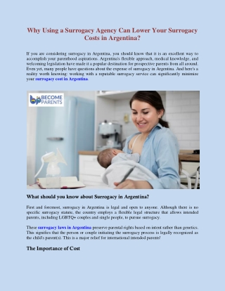 Why Using a Surrogacy Agency Can Lower Your Surrogacy Costs in Argentina?