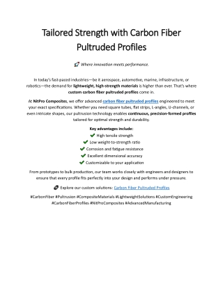 Boosting Performance with Custom Carbon Fiber Pultruded Profiles