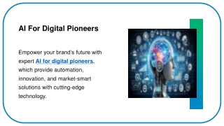 AI For Digital Pioneers
