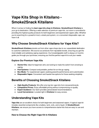 Vape Kits Shop in Kitsilano