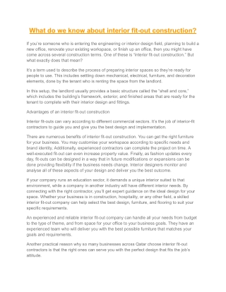 What do we know about interior fit-out construction_