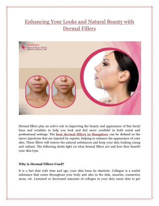 Enhancing Your Looks and Natural Beauty with Dermal Fillers