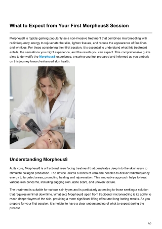 What to Expect from Your First Morpheus8 Session