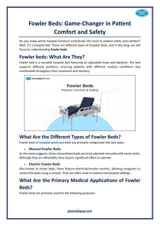 Fowler Beds - Game Changer in Patient Comfort and Safety