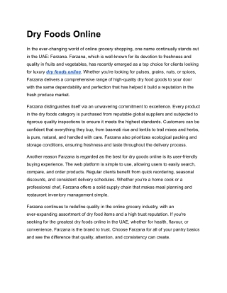 Dry Foods Online