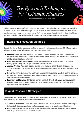 Top Ten Research Techniques for Australian Students
