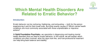 Which Mental Health Disorders Are Related to Erratic