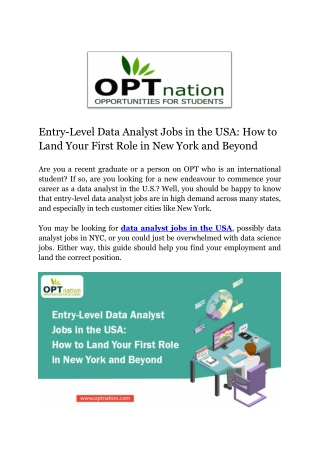 New Entry-Level Data Analyst Jobs in USA