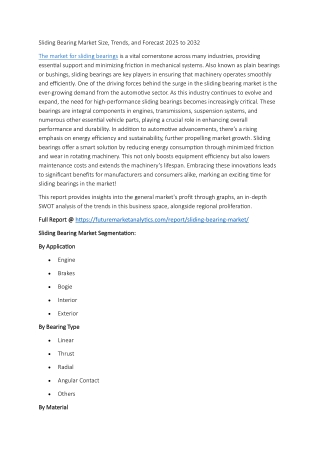 "Global Sliding Bearing Market: Opportunities and Competitive Landscape"