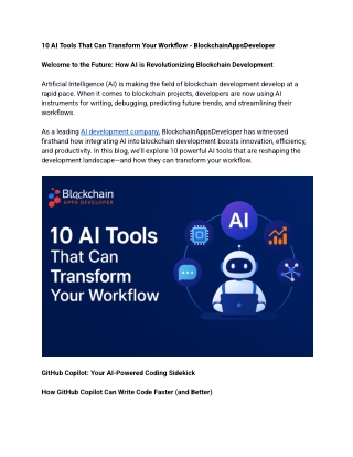 10 ai tools that can transform your workflow  blockchainappsdeveloper