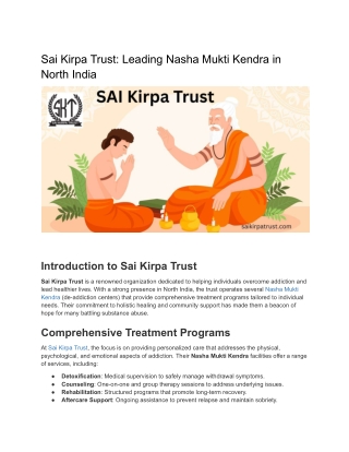 Sai Kirpa Trust_ Leading Nasha Mukti Kendra in North India