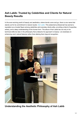 Ash Labib Trusted by Celebrities and Clients for Natural Beauty Results