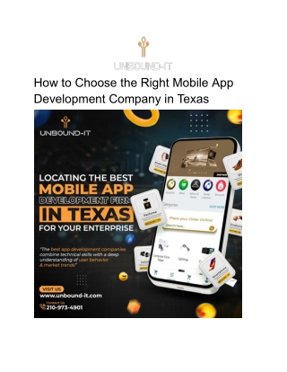 How to Choose the Right Mobile App Development Company in Texas