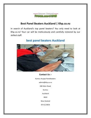 Best Panel Beaters Auckland  Khp.co.nz
