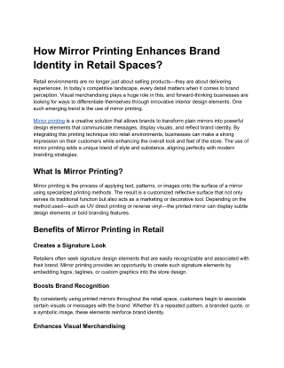 Transforming Retail Spaces with Mirror Printing: A Modern Branding Strategy