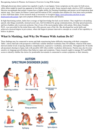 Understanding Autism In Women: A Thorough Overview Living With Autism