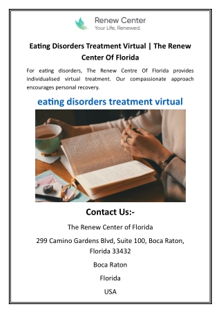 Eating Disorders Treatment Virtual