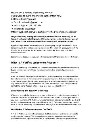 How to get a verified WebMoney account