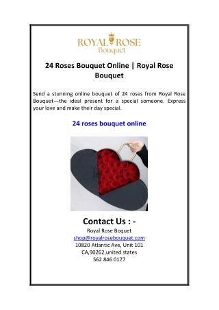 24 Roses Bouquet Online  Royal Rose Bouquet