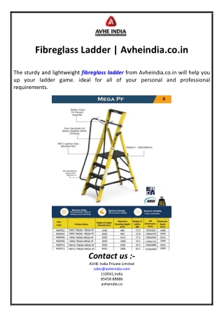 Fibreglass Ladder | Avheindia.co.in
