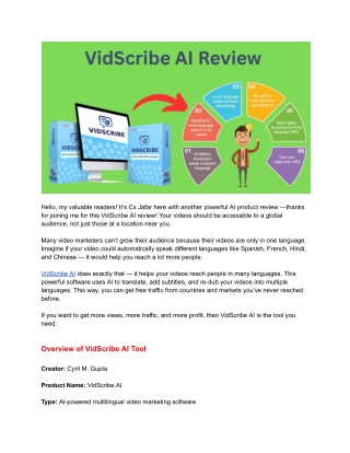VidScribe AI Review: Reach Global Traffic with Multilingual Videos!