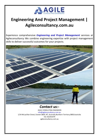 Engineering And Project Management | Agileconsultancy.com.au