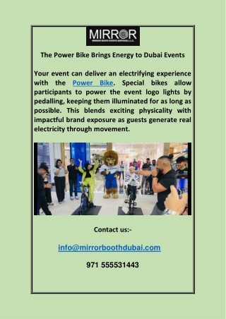 The Power Bike Brings Energy to Dubai Events