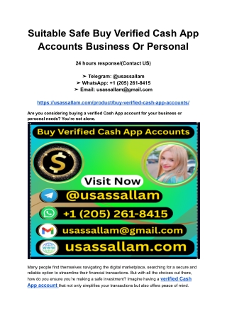 Suitable Safe Buy Verified Cash App Accounts Business Or Personal
